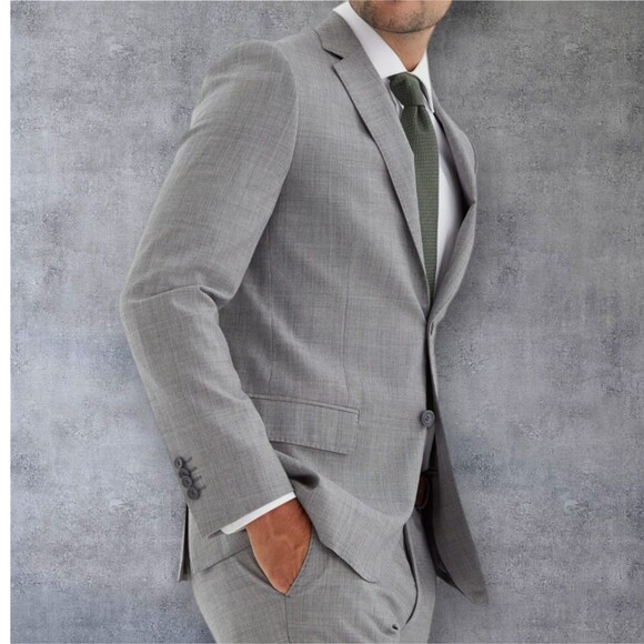 $495 SACOOR Slim fit Mens Blazer Sport Coat Two Button Jacket 38R SUPER*130 WOOL - Picture 3 of 13